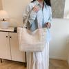 Large Capacity Straw Bag Women's Seaside Vacation Tote Bag for Commuting Shoulder Tote Bag