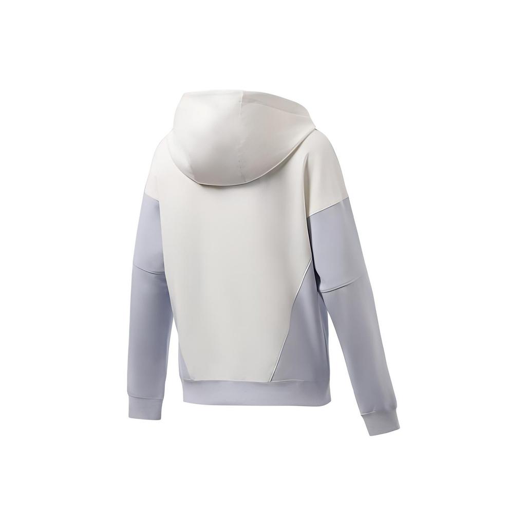 Li Ning Fitness Series Loose Casual Color Block Pullover Hoodie Women Hoodies White AWDR452-2