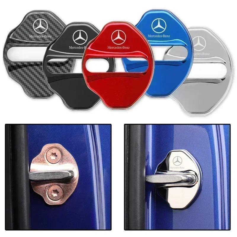 BTP5   4PCS Car Door Lock cover Protect Buckle Cover Latch Stop Anti Rust Car Accessories For Mercedes Benz W211 W210 W213 W203 W205