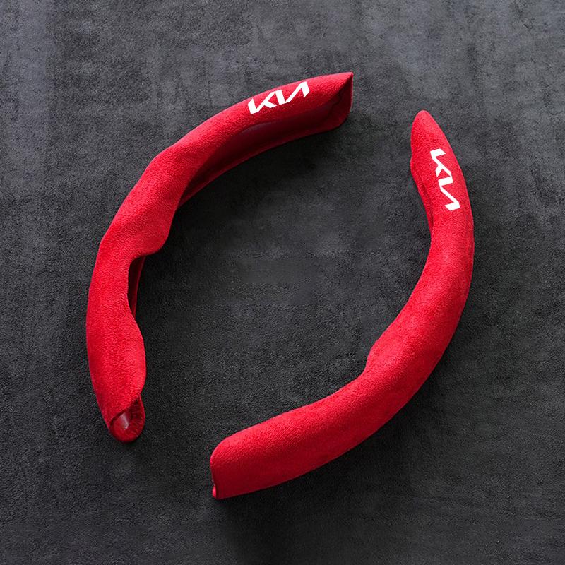 

2026 Горячая Автомобильная Наклейка Чехол на Руль Автомобиля из Замшевой Кожи для Kia Ceed Sportage Picanto Cerato Seltos Soul Rio 2 3 4 5 X Line красный