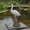 Realistic Crane Figurine Lifelike Design Resin Crane Sculpture Outdoor Decor Sturdy Elegant for Pond, Yard