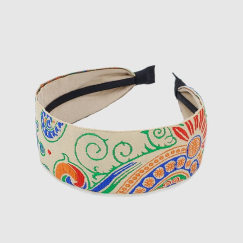 LALA Imported Ethnic Hairband P-IVORY/JAC