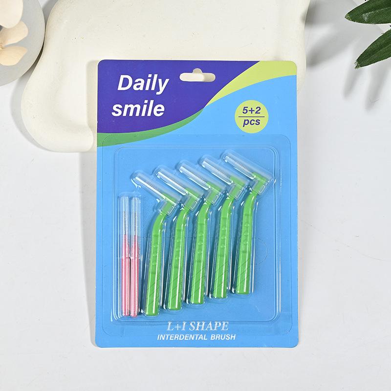 1 Set L/I Shaped Interdental Brush Soft Bristles for Dental Cleaning Plaque Removal Oral Care At Home and Office