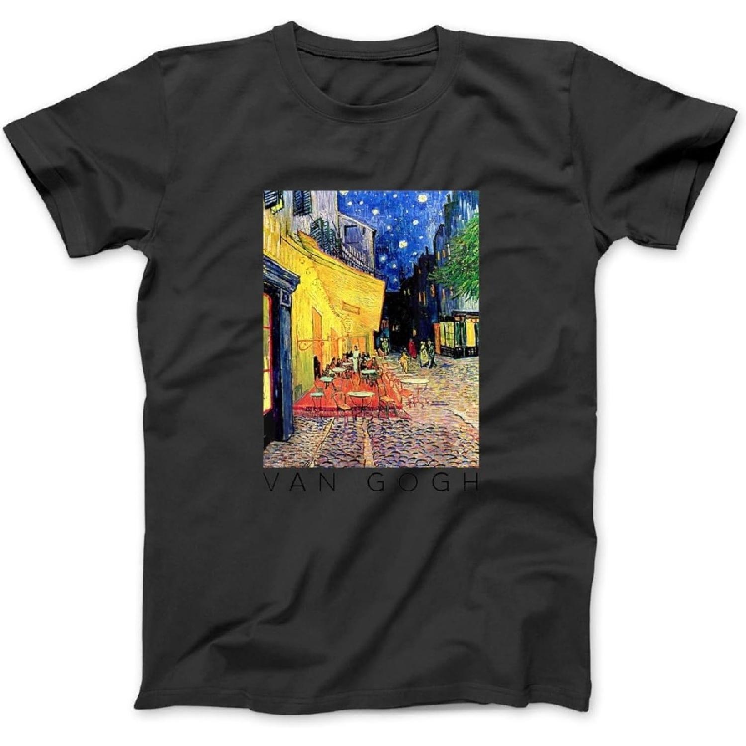 

Van Gogh Gift Cafe Terrace at Night Vincent Van Gogh Art T-Shirt Sweatshirt Hoodie for Men Women Kids Made in Canada Black XXXXXL