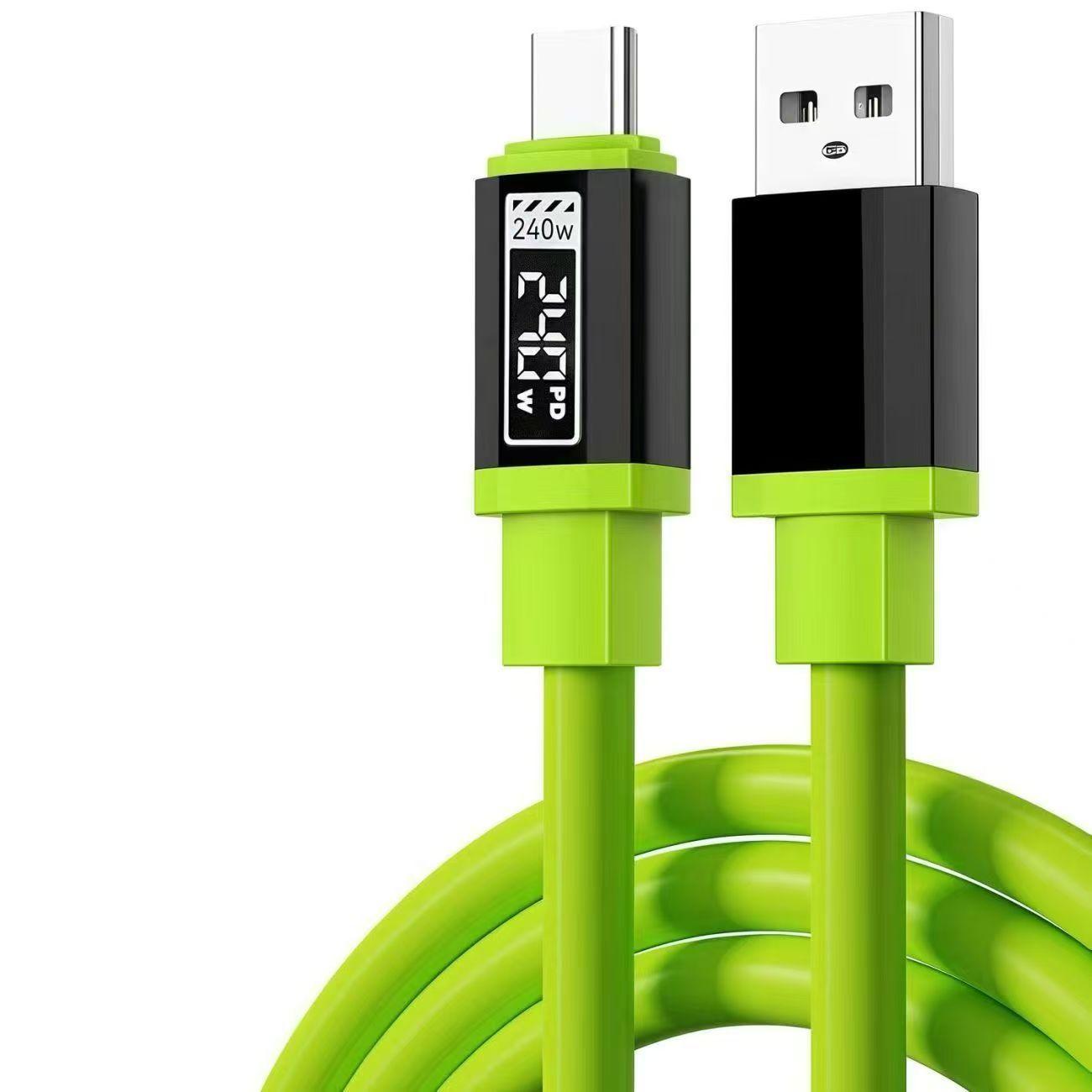 

0W Digital display data cable, intelligent fast charging, high-power fast charging10A Compatible with Apple and Huawei typec Charging Cable 1Rice【Source Manufactur
