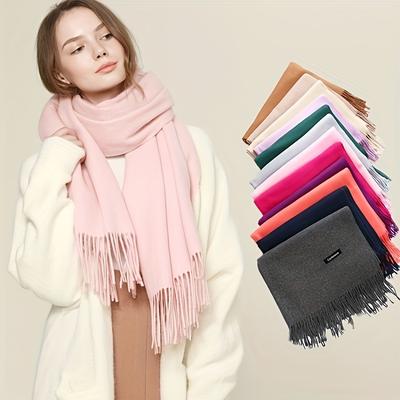 Fashion Tassels Women Scarf Shawls And Wraps Lady Designer Solid Female Hijab Stoles Long Pashmina Foulard Head Scarves