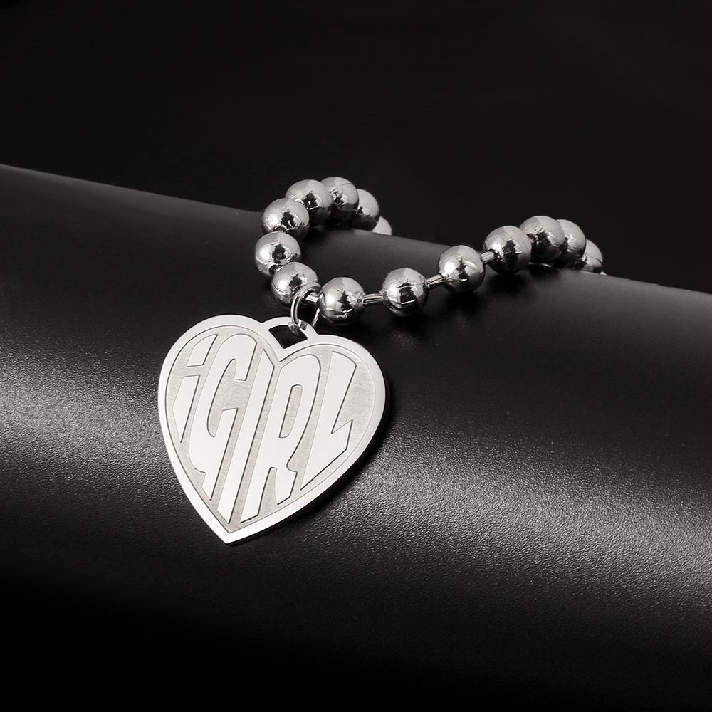 Buy Vintage Igirl Heart Pendant Necklace Sliver Chain Harajuku
