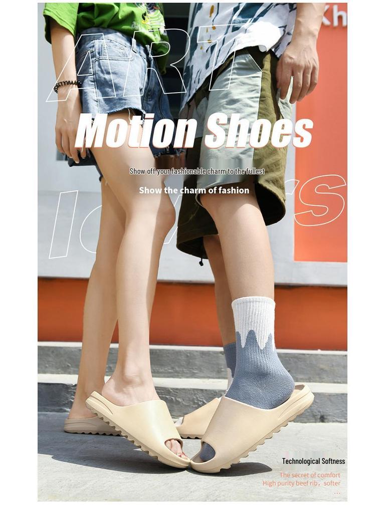 Men's Coconut Ripe Sandals: Summer Outdoor Non-Slip Thick Sole Beach Slippers for Couples