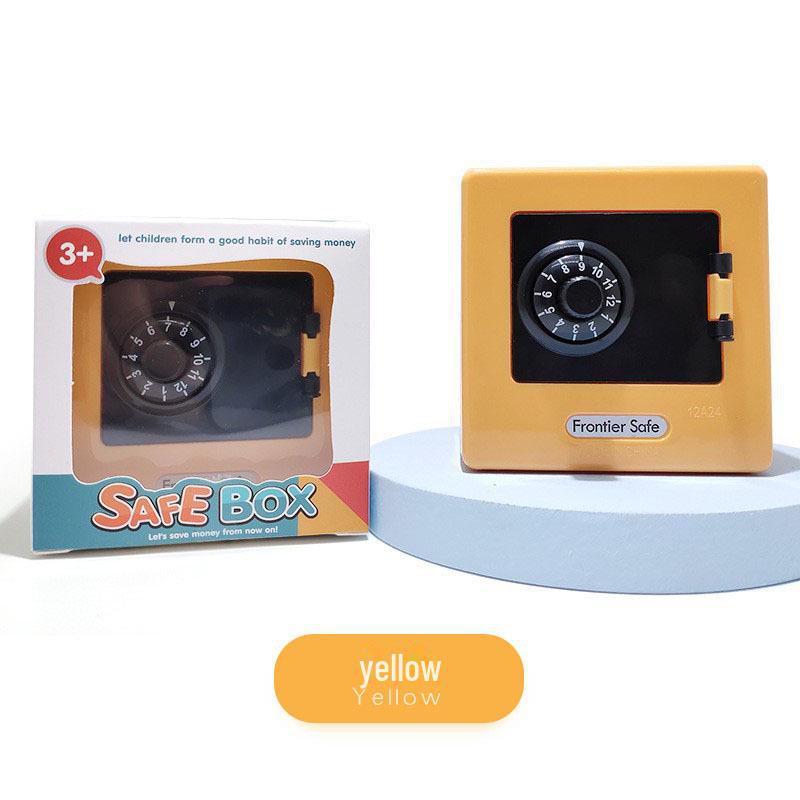

Пластиковая копилка-коробка-пароль для детей - креативный подарок для девочек и мальчиков 87X87X77mm жёлтый
