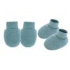 Set of 4 Cotton Infant Anti Scratch Mittens with Elastic Cuffs Feature Soft Breathable Socks & Gloves for Newborns