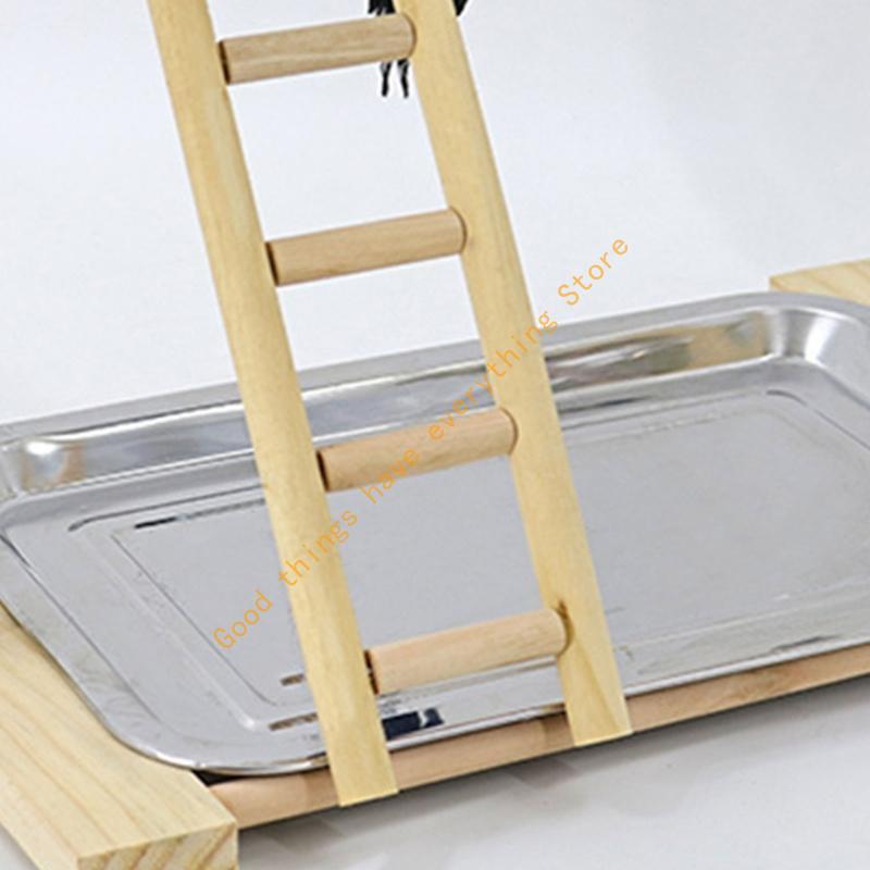 Ptačí bidýlko Stojan pro papoušky Hračka na stojanu pro korely s houpačkou Žebříkem Žvýkací hračka 55KF