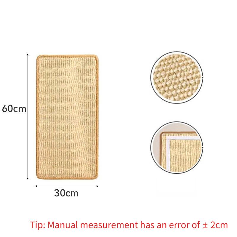 1pcs Cat Scratching Sisal Board Vertical Wall Sticker Furniture Protection Scratch Pad Cats Claw Training Climbing Patch Reuse Cat Scratching Board