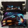 Cool Racing Car 3D Printed Bedding Set Cozy Duvet Cover King Queen Twin Single Size Birthday Gift for Boys Bedroom Decoration