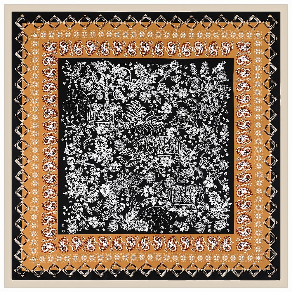 

Luxury Brand Scarf 130cm Bandanna Green Leopard Silk Scarf Women Square Scarves Kerchief For Ladies Fashion Shawl