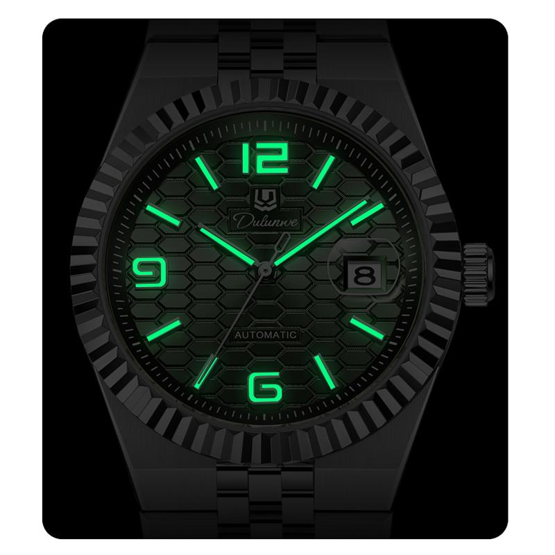 New Sky Blue Luxury Automatic Watch Luminous Calendar 30m Waterproof Stainless Steel Men Mechanical Wristwatches Sports Watch