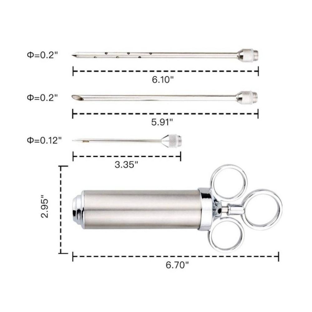 BBQ Seasoning Sauce Stainless Steel Meat Injector Durable Needle Kitchen Tools Grill Tool Cooking Syringe BBQ Cooking