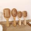 Natural Bamboo Paddle Hair Brush Comb Improve Hair Growth Air Cushion Combs For Scalp Massage Anti-Static No Hair Tangle Comb