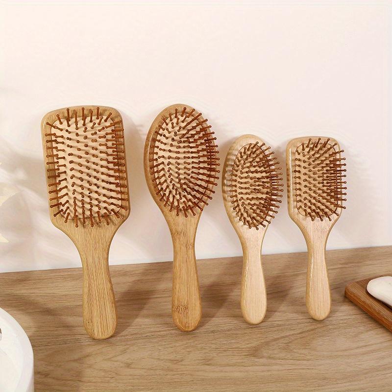 Natural Bamboo Paddle Hair Brush Comb Improve Hair Growth Air Cushion Combs For Scalp Massage Anti-Static No Hair Tangle Comb