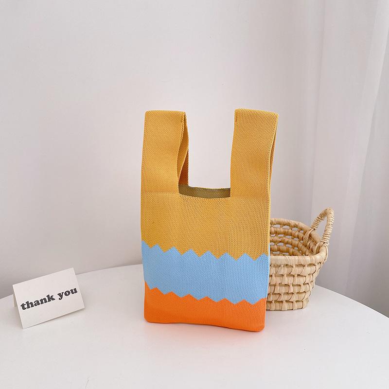 

Trendy Large-Capacity Rainbow Knit Tote & Backpack for Women