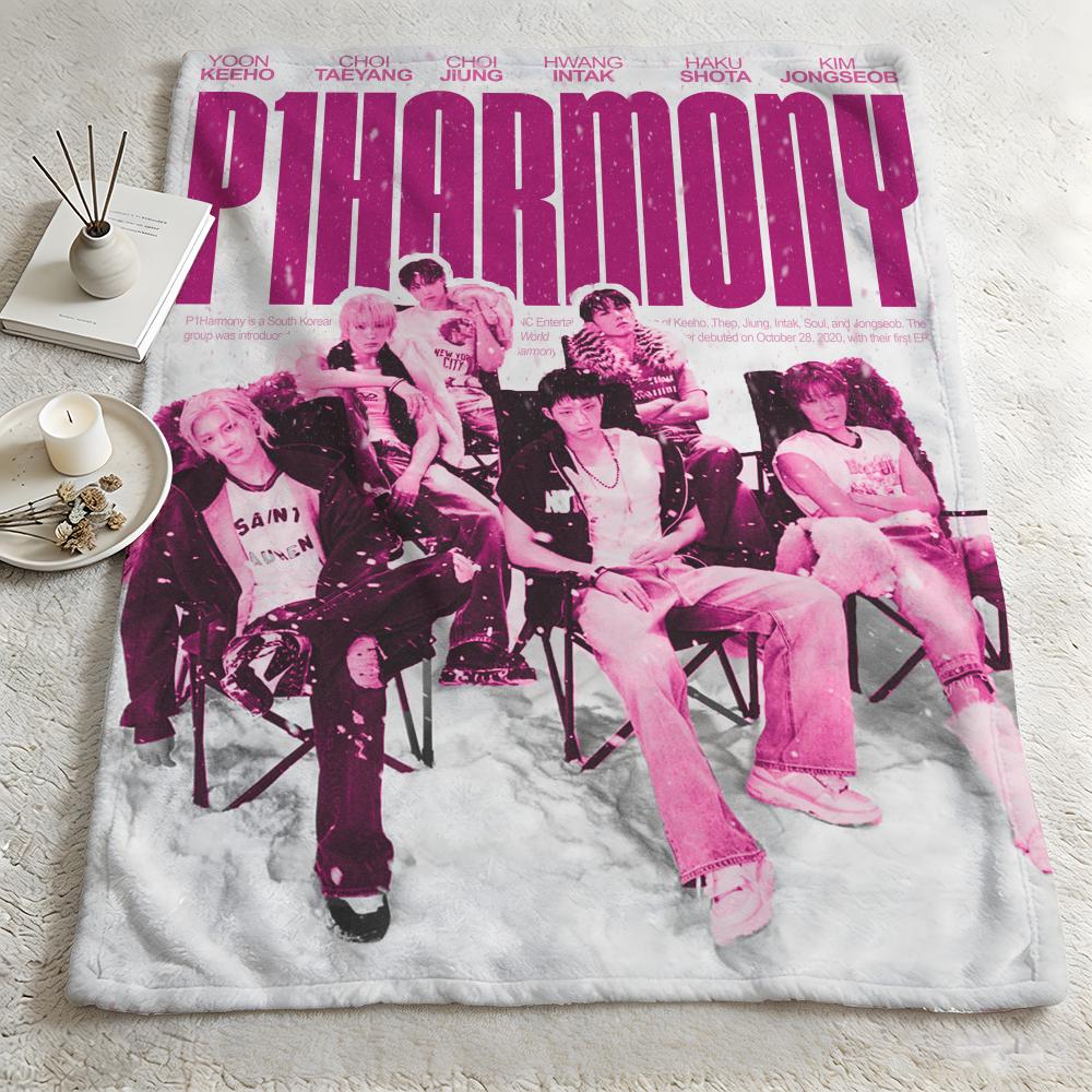 music P-P1 Harmony-Y Throw Warm Soft Flannel Blanket, Multi-use for Sofa Bed Camping Travel Nap