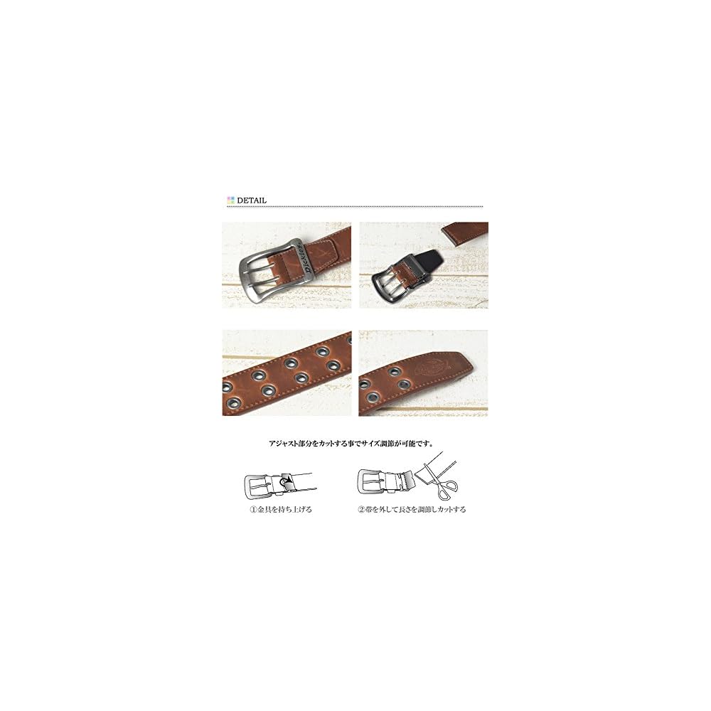 Dickies Ösen Doppel Dorn PU-Leder Gürtel DS0126C (06: Weiß)