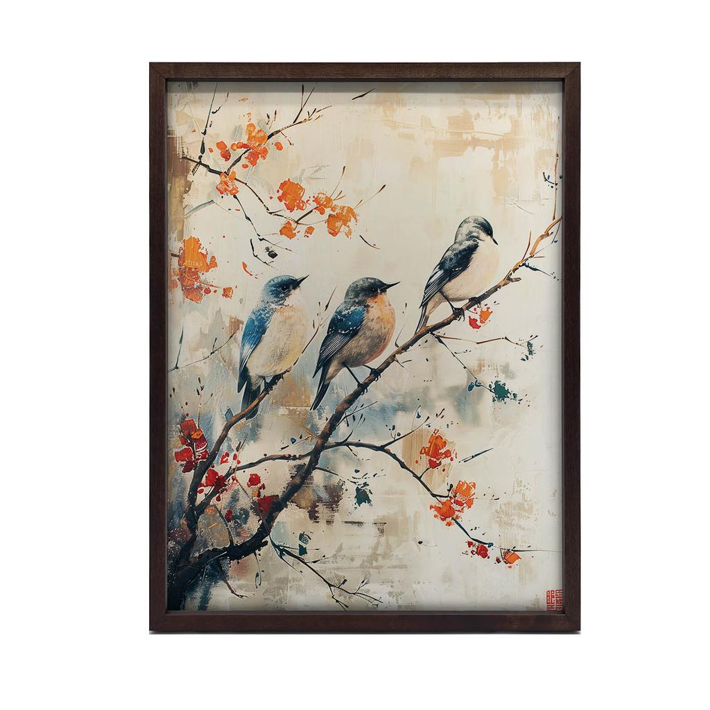 A Branch Full of Life A Branch Full of Life, 30X40 Cm, Unframed, Premium Canvas On Stretcher