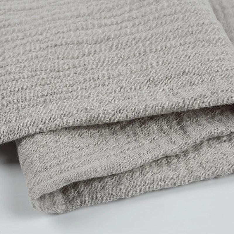 100x135cm Podwójna Warstwa Czysta Bawełna Gaza Cała Bawełna Krepa Tkanina Jednolity Kolor Odzież Domowa Sukienka Szalik Tkanina na Odzież Dziecięcą