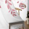 Leaf Plant Rural Style Agate Green Pink Gradient Sheer Window Curtain Tulle Curtains for Livingroom Home Decor Voile Drapes