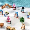 4pcs Cute Penguin Figures, Mini Penguin Figurines Collection Playset, Penguin Cake Topper Fairy Garden Party Decoration