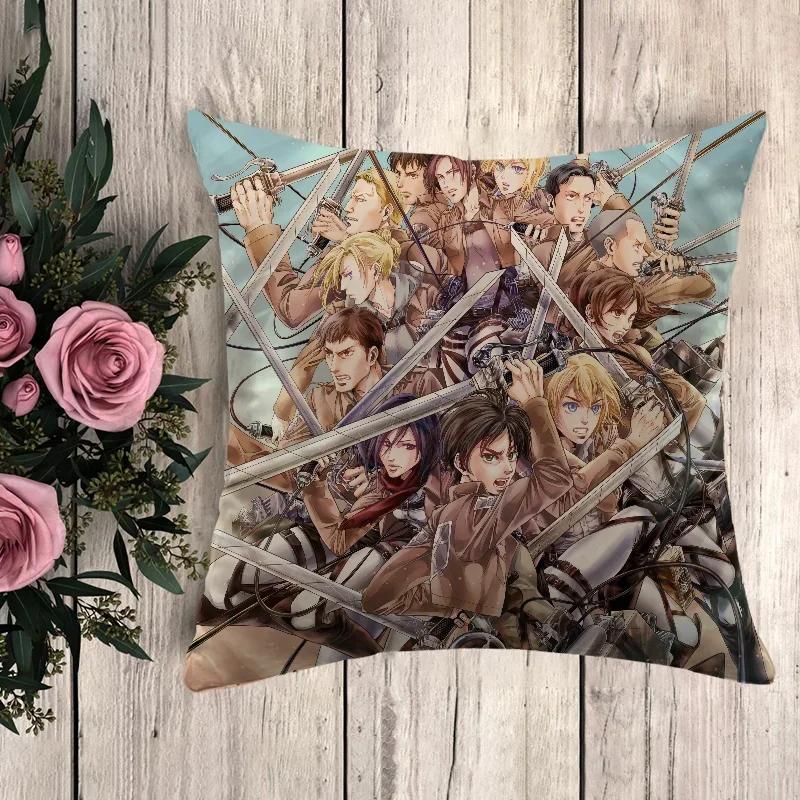 Anime Pillow Attack On Titan Cushion Covers for Bed Pillows Decorative Pillowcases  Fall Decor Pilow Cases Pillowcase