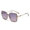 Women's High-End Rhinestone Large Frame Sunglasses with Hollow Zinc Alloy Legs and HD Polarized Lenses