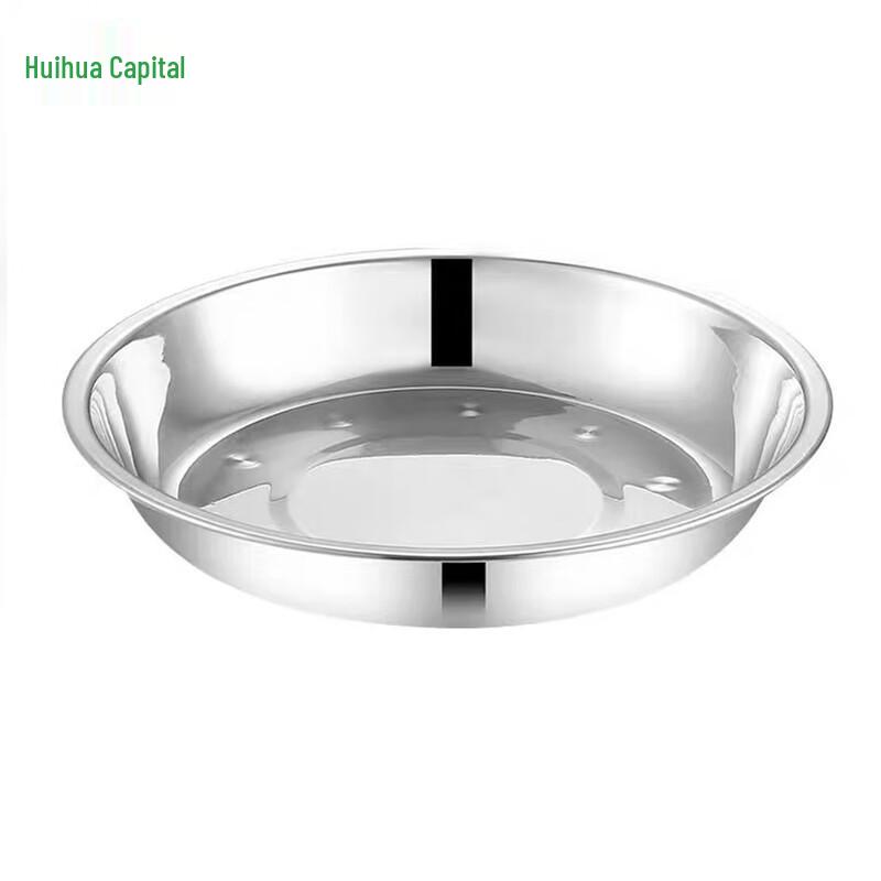 HUIHUADU Stainless Steel Flat Dinner Plate Set, 16cm, 5-Pack