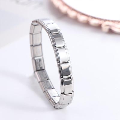 Elastic Italian Starter Charm Bracelet Jewelry Men Bangle Simple Stainless Steel Bracelet  Vacation