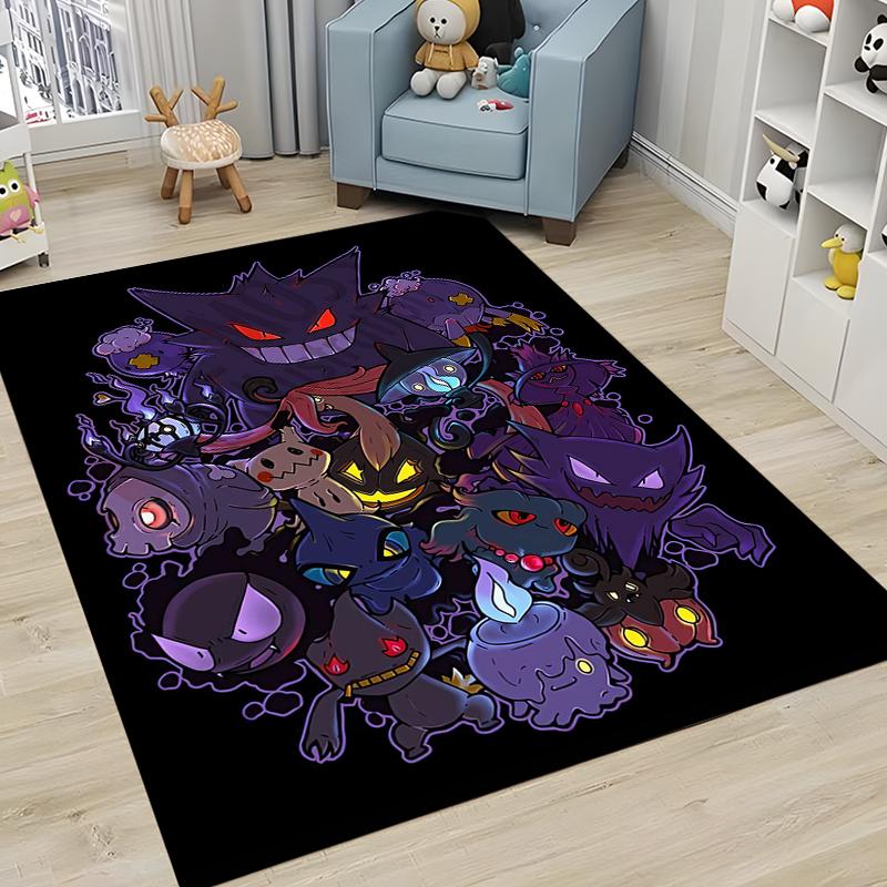 1PC Japanese Anime Pokemen Gengar Area Rug,Carpet for Home Living Room Bedroom Sofa Doormat Kitchen Decor,Non-slip Floor Mat