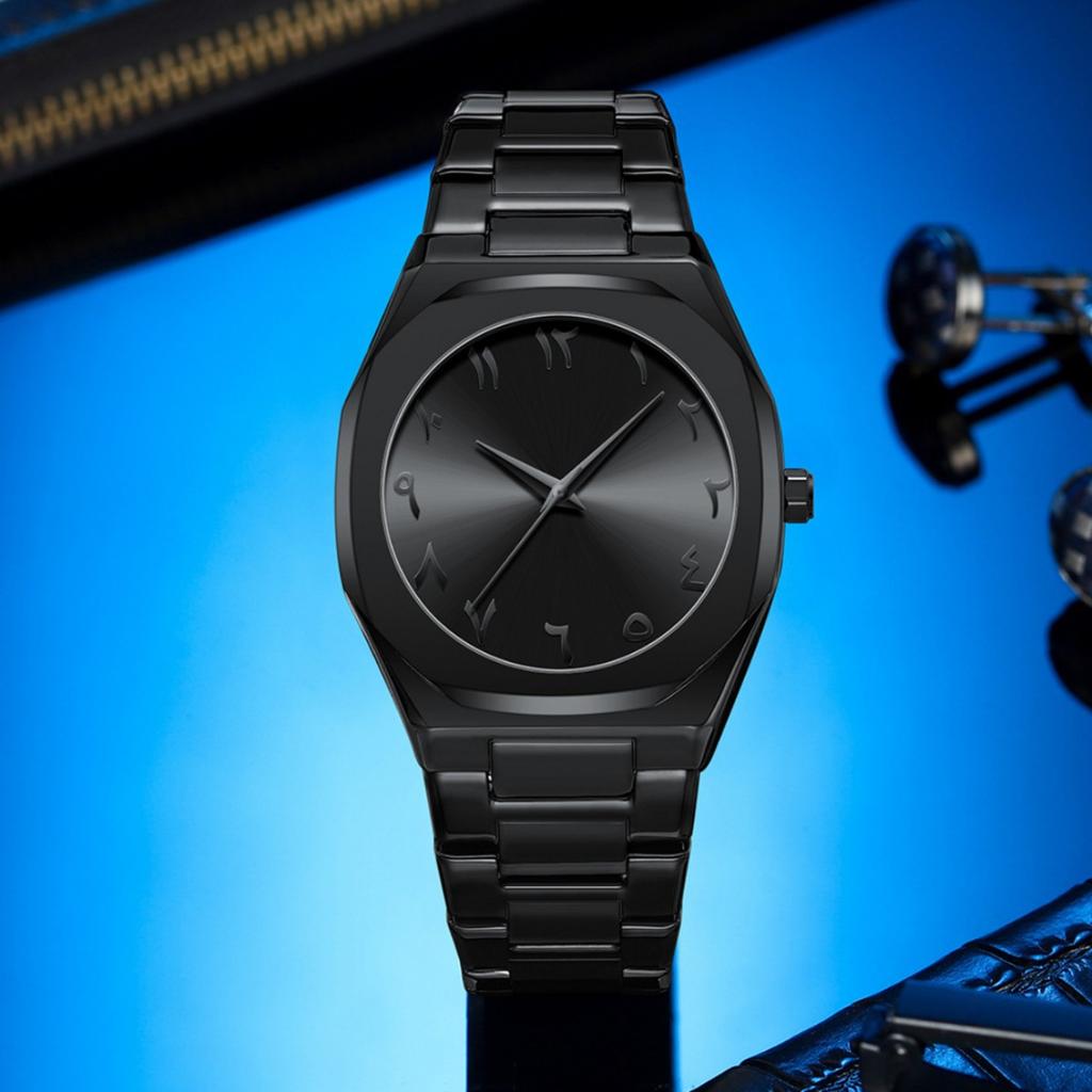 2025 Top Brand Black Men Quartz Watches for Male Clock Luxury Stainless Steel Band Fashion Men Wrist Watches Dropshipping