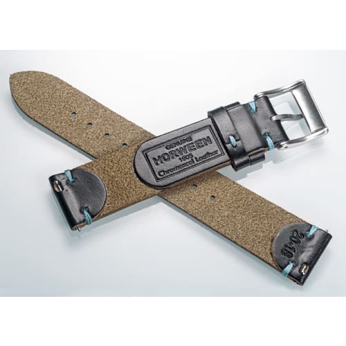 Hemsut Chromexcel Leather Watch Band, 20mm, Soft Vintage Leather Watch Strap, Handmade Watch Strap with Quick Release Tool and Stainless Steel Silver