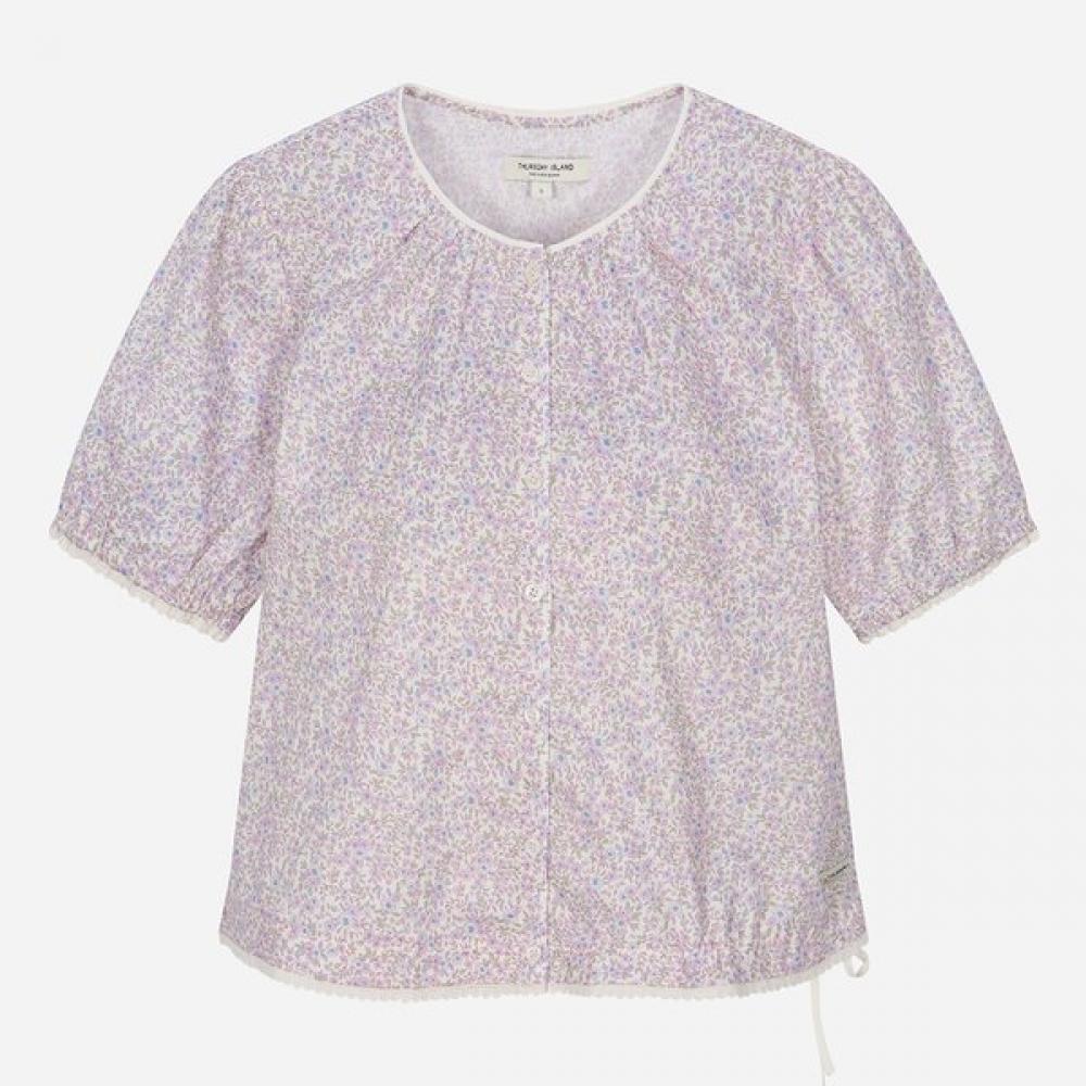 Thursday Island Women Flower Pattern String Blouse T264mbl252w