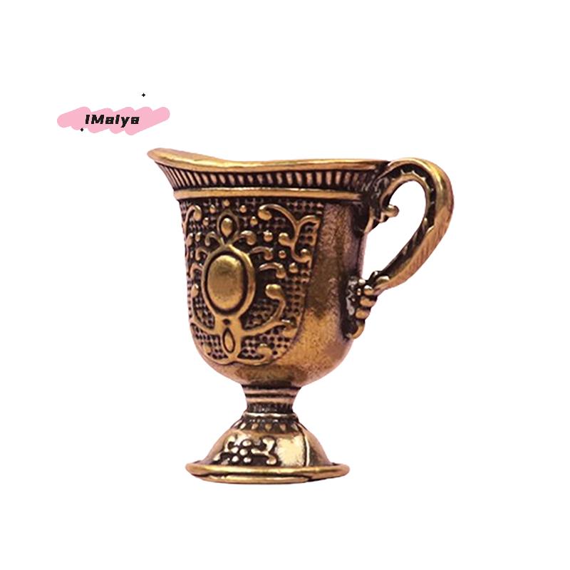 M-1Pc Antique Small Copperware Buddha Tea Set Retro Copper Teacup Brass Keychain Pendant Home Living Room Decoration Crafts Gift