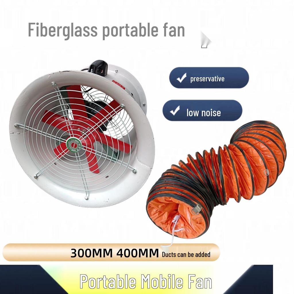 300mm/400mm Handheld FSH4 Axial Flow Fan for Fiberglass Pipe Ventilation