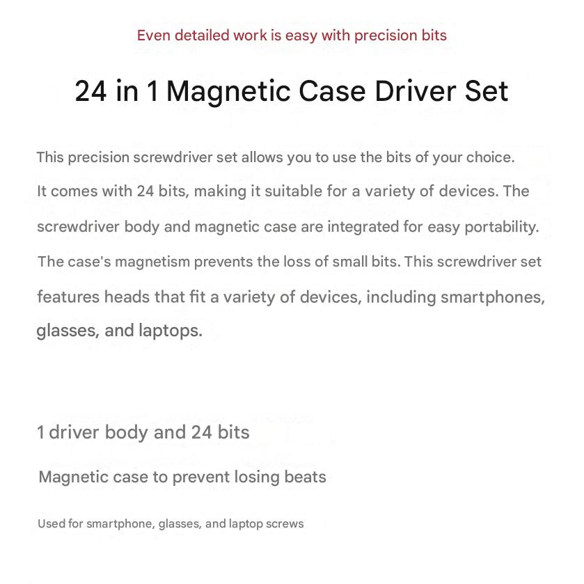 Σετ Κατσαβιδιών 24 σε 1 με Μαγνητική Θήκη