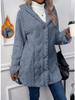 2026 Women's Solid Color Plush Hooded Sweatshirt with Diamond Pattern Design