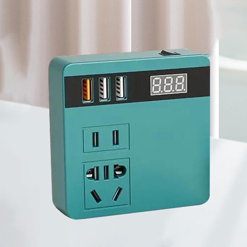 Multi Function Lithium Battery Inverter Dc 18-21V To Ac 220V Outdoor Work Inverter With Usb Intelligent Fast Charging
