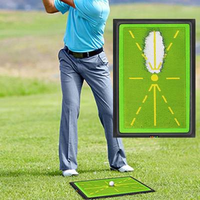 Golf Practice Swing Mat Hitting Path Feedback Portable Impact Training for