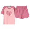 Women's Korean-Style Cotton Pajama Set with Chest Pads - Short Sleeve and Shorts, Anti-Bulge, Loose Fit for Both Home and Outdoor Wear