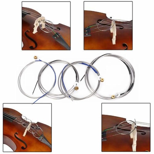 Double Bass Strings, Double Bass Accessories, Reinforced Steel Strings, Solid Double Bass Strings, Easy to Install, Replacement