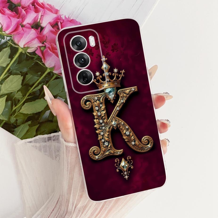 For Oppo Reno12 Pro Case CPH2629 Cute Crown Letters Cover Soft Slim Phone Case For Oppo Reno 12 Pro Reno12 5G CPH2625 Funda Bags