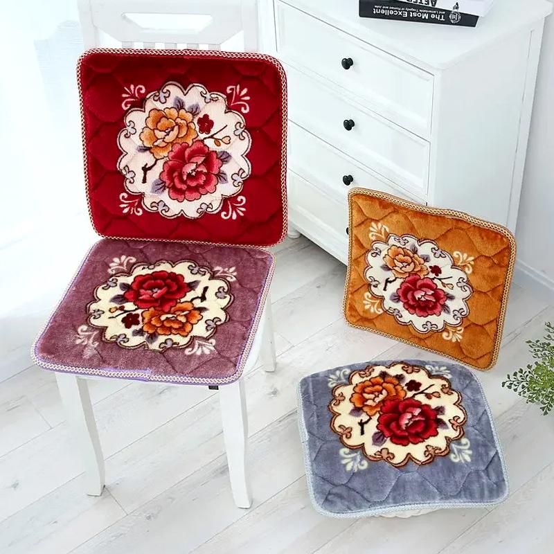 1 ks Podložka na židli Protiskluzová Náhodná barva Teplé podsedáky na židli Zesílená podložka na stoličku Pastýřské květiny 40x40CM Fleece