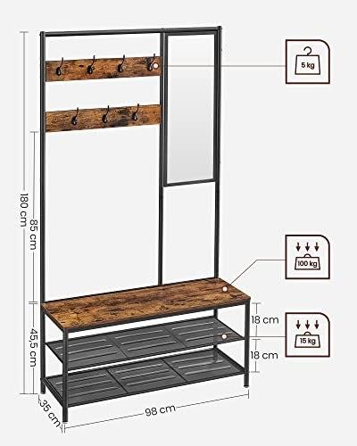 Clothes Hanger Stand, Industrial, Rustic Brown And Black Hsr415b01 Lumarko!