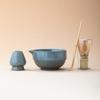 Artisan Glazed Matcha Bowl & Whisk Set - Japanese Ceramic Tea Ceremony Cup & Manual Whisk Tool