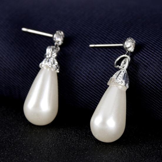 Royal Style Princess Imitation Pearl Teardrop Pendant Elegant Necklace Earrings